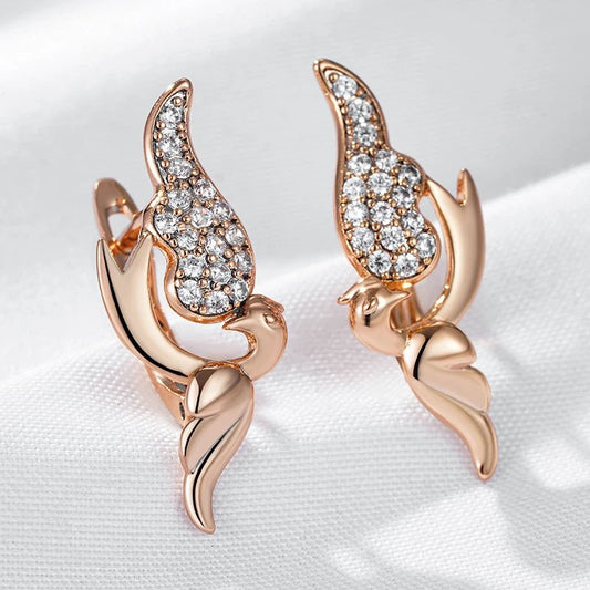 Styled tulip 585 Rose Earrings - Gilded Rosy