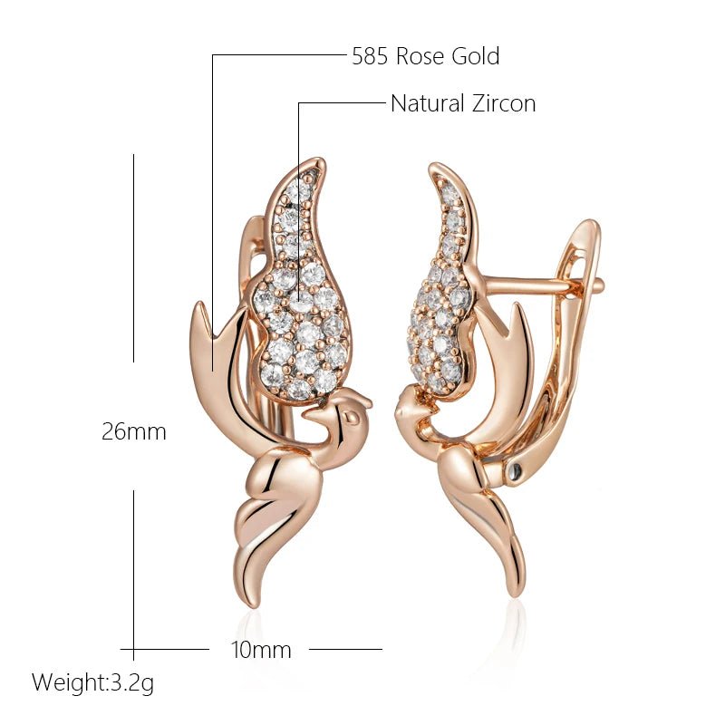 Styled tulip 585 Rose Earrings - Gilded Rosy