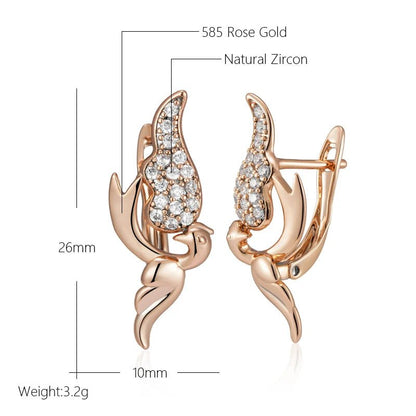 Styled tulip 585 Rose Earrings - Gilded Rosy