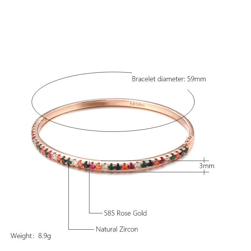 Trendy multicolor bracelet 585 Rose Gold - Gilded Rosy