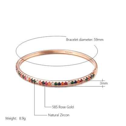 Trendy multicolor bracelet 585 Rose Gold - Gilded Rosy
