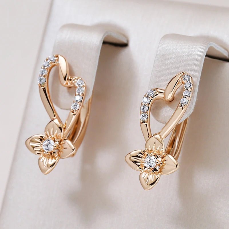 Vanilla heart Earrings 585 Rose Gold - Gilded Rosy