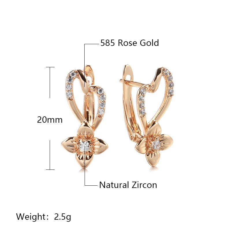Vanilla heart Earrings 585 Rose Gold - Gilded Rosy