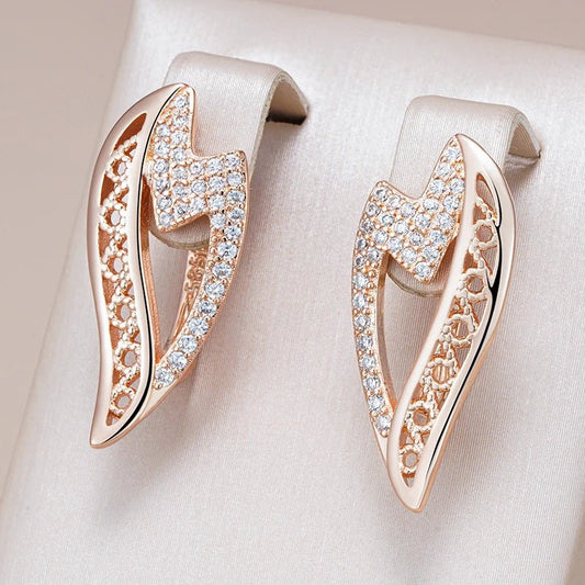 Wave Earrings 585 Rose Gold - Gilded Rosy