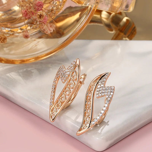 Wave Earrings 585 Rose Gold - Gilded Rosy