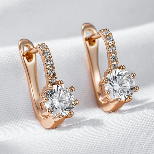 White hyacinth 585 Rose Gold Earrings - Gilded Rosy