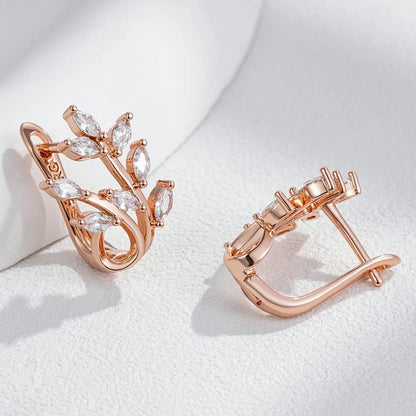 White orquidéa 585 Rose Gold Earrings - Gilded Rosy