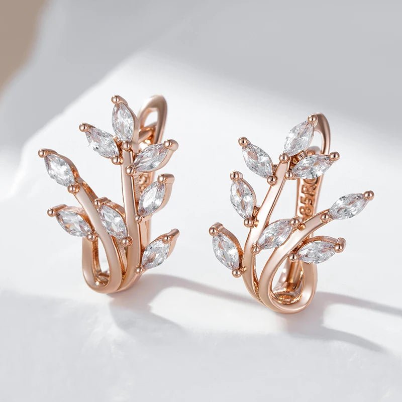 White orquidéa 585 Rose Gold Earrings - Gilded Rosy
