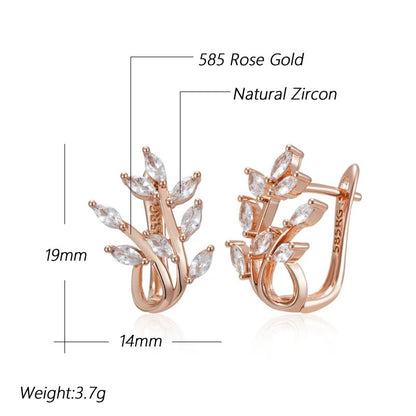 White orquidéa 585 Rose Gold Earrings - Gilded Rosy
