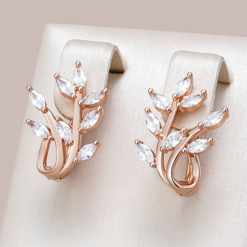 White orquidéa 585 Rose Gold Earrings - Gilded Rosy
