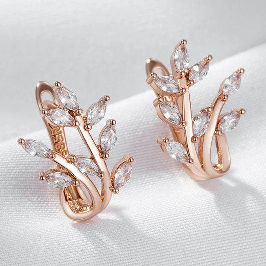 White orquidéa 585 Rose Gold Earrings - Gilded Rosy