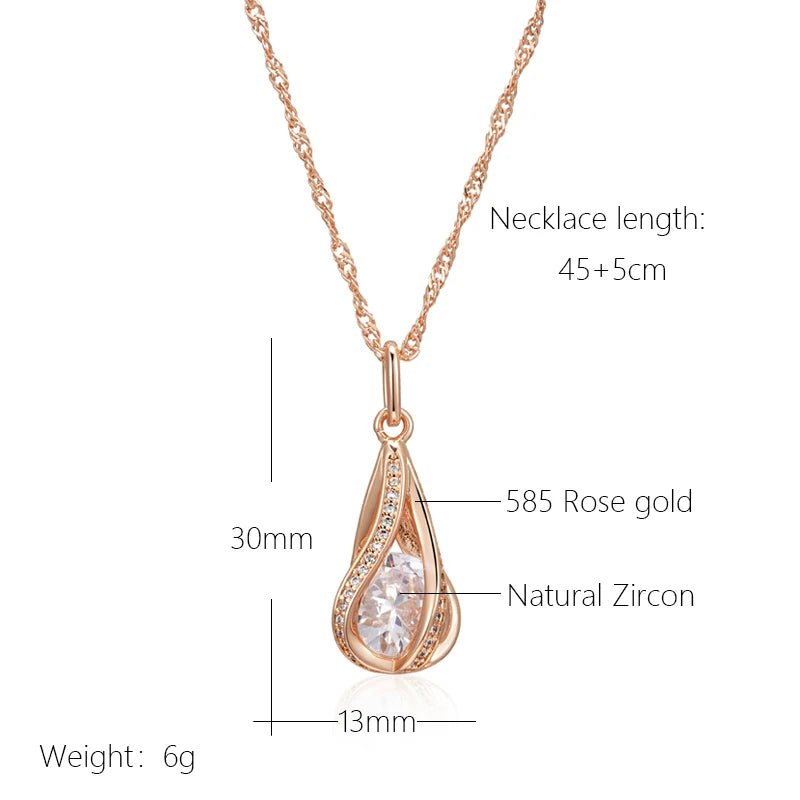White Peony Pendant Necklace 585 Rose Gold - Gilded Rosy