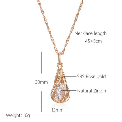 White Peony Pendant Necklace 585 Rose Gold - Gilded Rosy